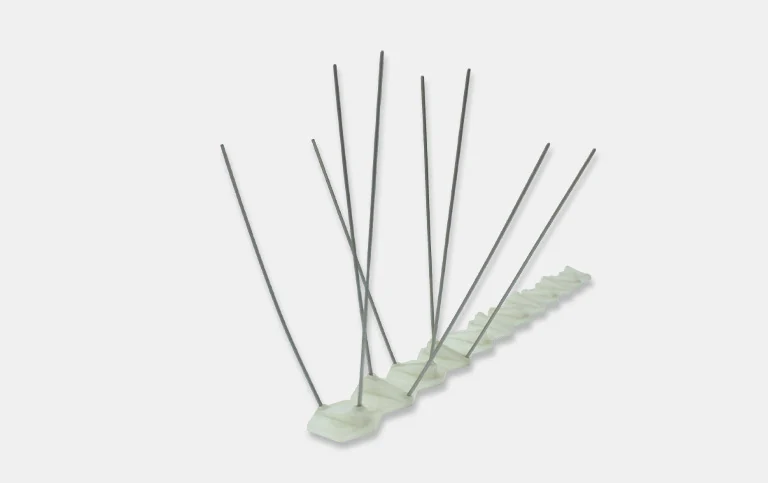 Bird spike strip with steel spikes in a moulded base