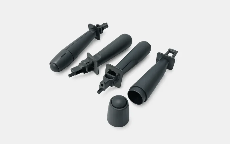 Black moulded lever grips with end knob