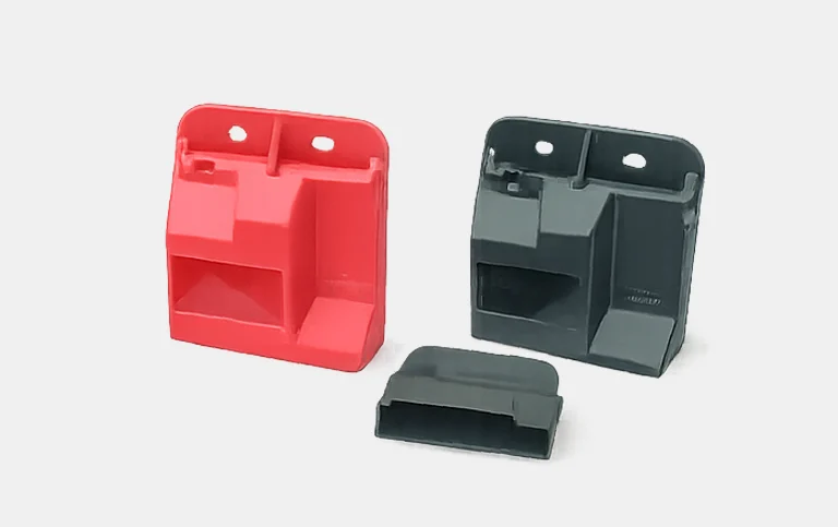 Red and grey moulded mounting holders