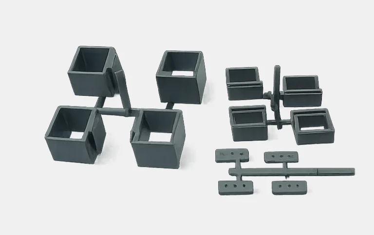 Grey square frame housings with runners