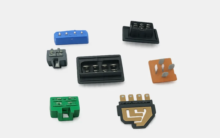 Assorted connector and terminal blocks with metal contacts